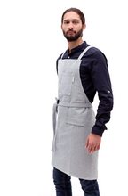 Load image into Gallery viewer, Crossback Bib Aprons for Makers in Upcycled Cotton