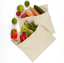Load image into Gallery viewer, Vegetable Crisper Bags in Upcycled Cotton