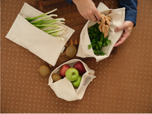 Load image into Gallery viewer, Vegetable Crisper Bags in Upcycled Cotton