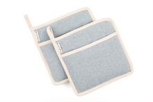 Load image into Gallery viewer, Dish Towels in Upcycled Cotton with Pot Holder Set
