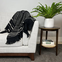 Load image into Gallery viewer, Handmade Chunky Black Alpaca Throw