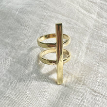 Load image into Gallery viewer, Double Band Bombshell Ring in Recycled Brass
