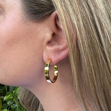 Load image into Gallery viewer, Chunky Bombshell Hoop Earrings in Recycled Brass