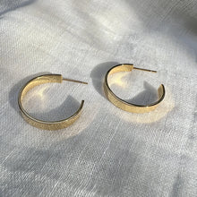 Load image into Gallery viewer, Chunky Bombshell Hoop Earrings in Recycled Brass