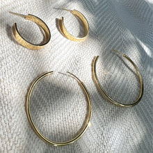 Load image into Gallery viewer, Chunky Bombshell Hoop Earrings in Recycled Brass