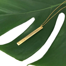Load image into Gallery viewer, Layered Bar Bullet Necklace in Recycled Brass