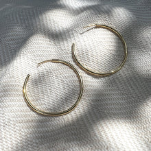 Load image into Gallery viewer, Classic Bombshell Hoop Earrings in Recycled Brass