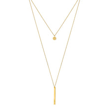 Load image into Gallery viewer, Layered Bar Bullet Necklace in Recycled Brass