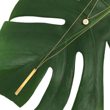 Load image into Gallery viewer, Layered Bar Bullet Necklace in Recycled Brass