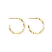 Load image into Gallery viewer, Classic Bombshell Hoop Earrings in Recycled Brass