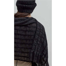 Load image into Gallery viewer, Black Loop Knit Baby Alpaca Scarf