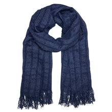 Load image into Gallery viewer, Navy Loop Knit Alpaca Scarf