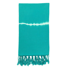 Load image into Gallery viewer, Teal Tie Dye Turkish Beach Towel