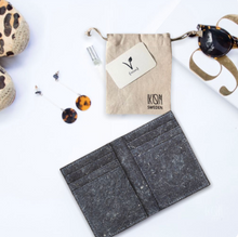 Load image into Gallery viewer, Unisex Coconut Vegan Leather Bi-Fold Card Wallet, Dark Indigo