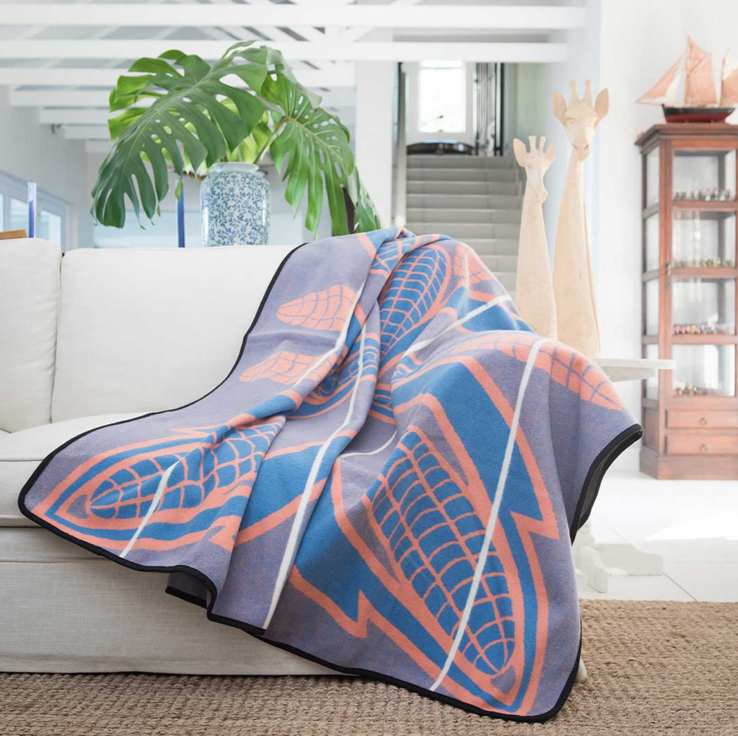 Cobalt Yolk Basotho Merino Wool Blanket