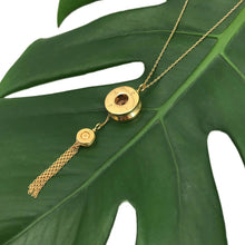 Load image into Gallery viewer, Bullet Tassel Necklace in Recycled Brass
