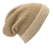 Load image into Gallery viewer, Camel Interwoven Alpaca Beanie

