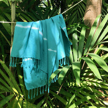 Load image into Gallery viewer, Teal Tie Dye Turkish Beach Towel

