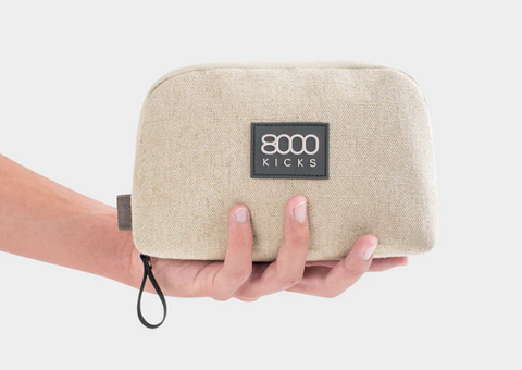 Waterproof Accessory & Tech Hemp Pouch, Beige