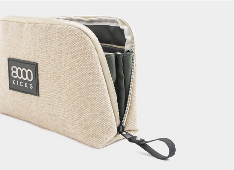 Waterproof Accessory & Tech Hemp Pouch, Beige