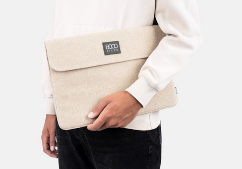 Waterproof Hemp Laptop Sleeve, Beige